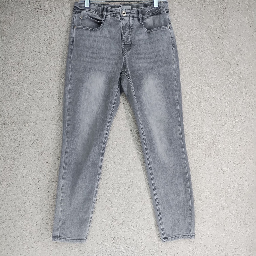 Tribal Jeans Womens 8 Audrey Mid Rise Icon Fit Gray Skinny Jeans Stretch Denim